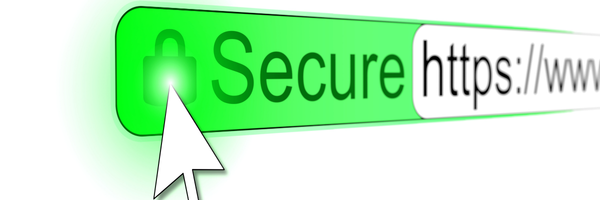 A browser address bar showing a green Secure padlock next to an https web address