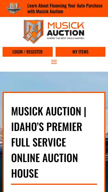Old Musick homepage on a phone