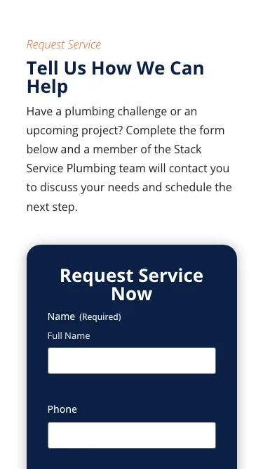 Stack request service form on a phone